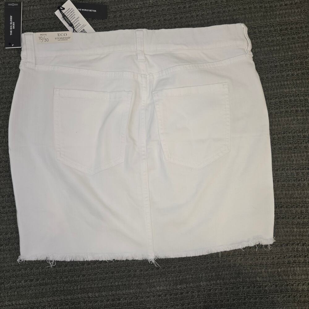Liverpool Gia Glider skirt sz 10 petite Raw hem 80's vintage look mini skirt NWT - Picture 3 of 8